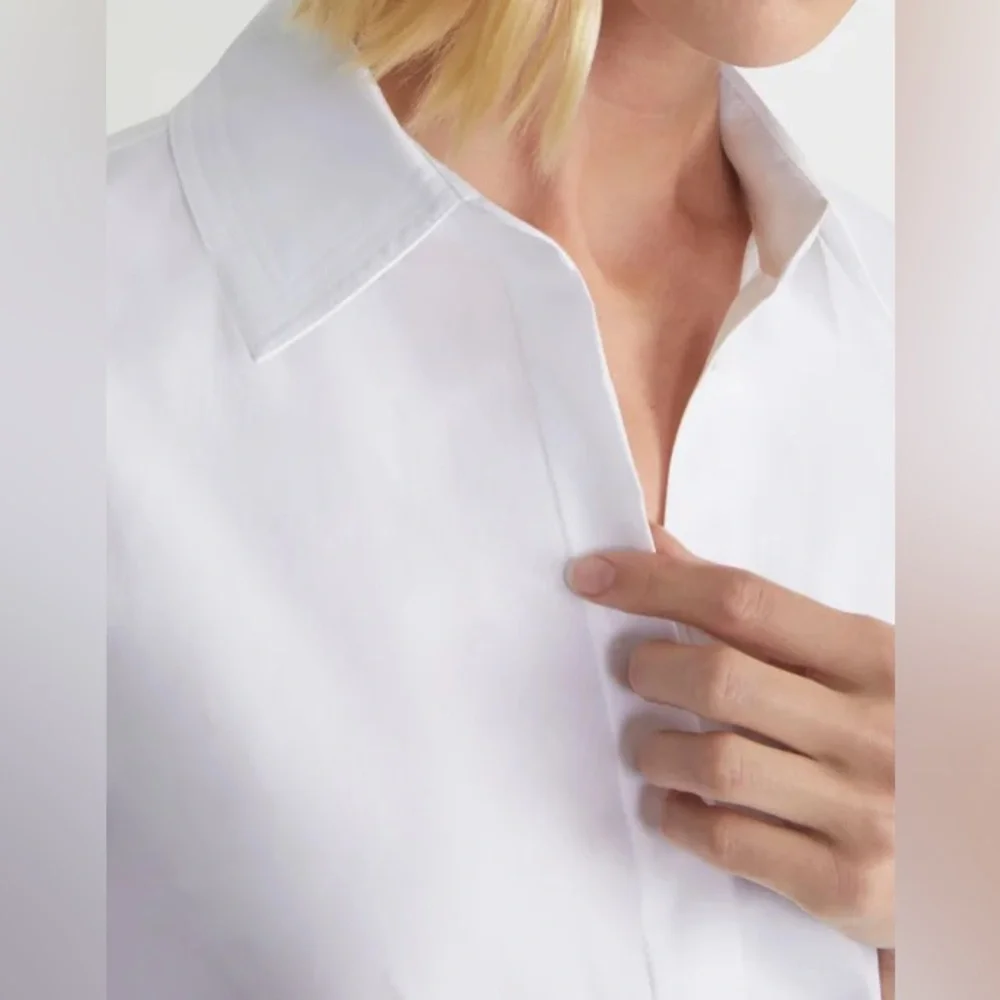 Lafayette 148 New York Stretch Cotton Straight Shirt - Picture 2 of 9